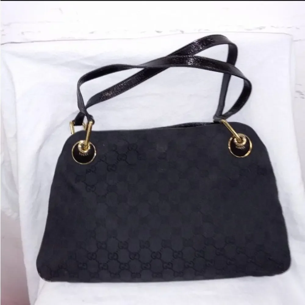 Gucci GG Eclipse Shoulder Bag Canvas Patent leather Bag